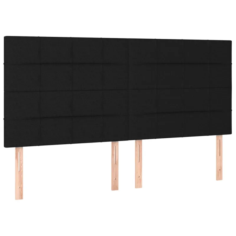 Galvūgalis su LED, juodos spalvos, 200x5x118/128cm, audinys