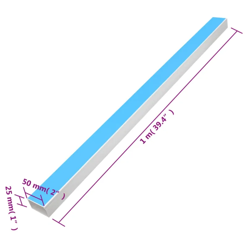 Kabelių kanalas, 50x25mm, 10m, PVC, savaime prilimpantis
