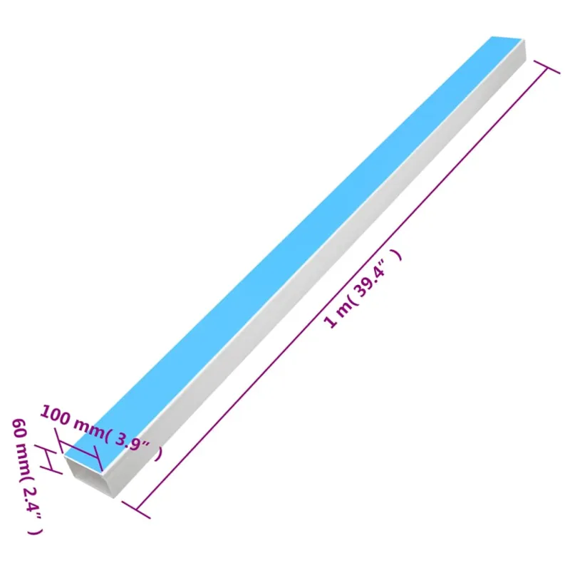 Kabelių kanalas, 100x60mm, 10m, PVC, savaime prilimpantis