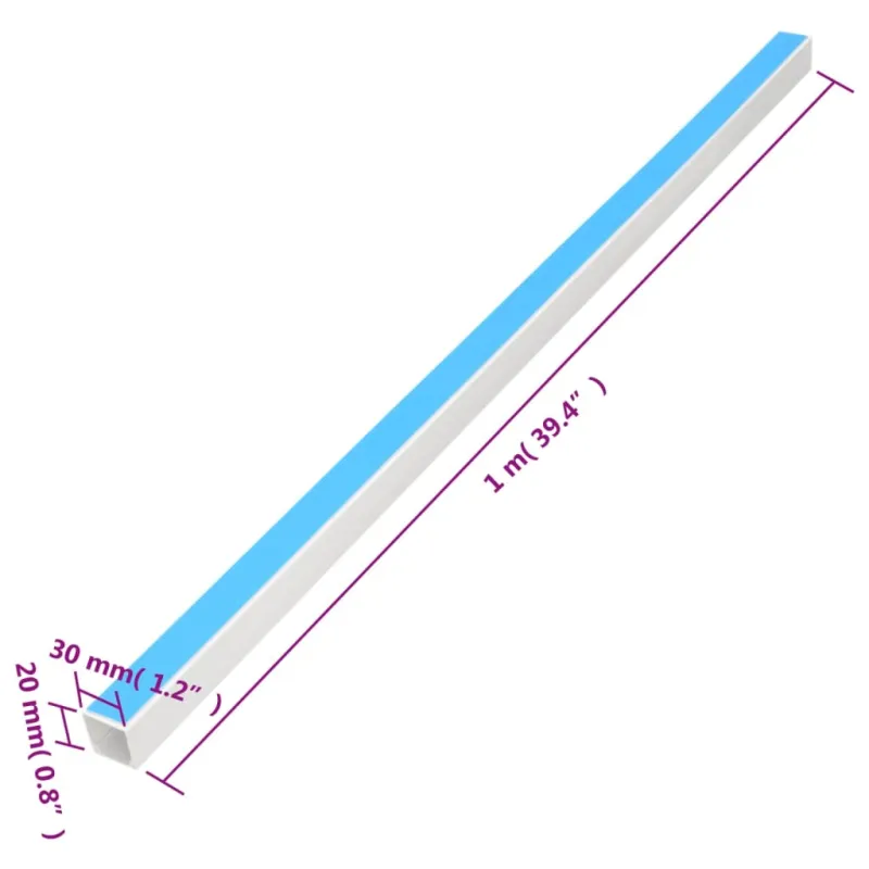 Kabelių kanalas, 30x20mm, 30m, PVC, savaime prilimpantis