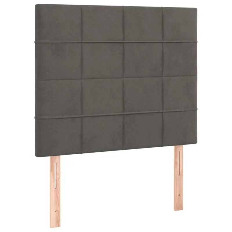 Galvūgalis su LED, tamsiai pilkas, 80x5x118/128cm, aksomas