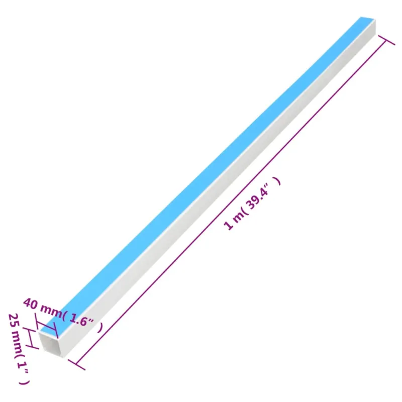 Kabelių kanalas, 40x25mm, 30m, PVC, savaime prilimpantis
