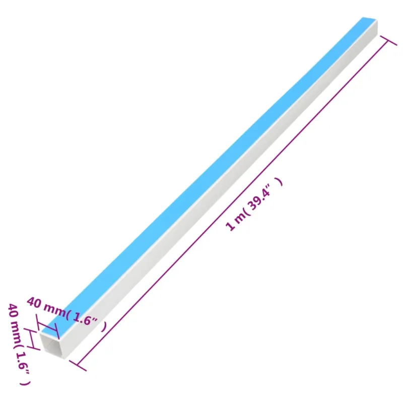 Kabelių kanalas, 40x40mm, 30m, PVC, savaime prilimpantis