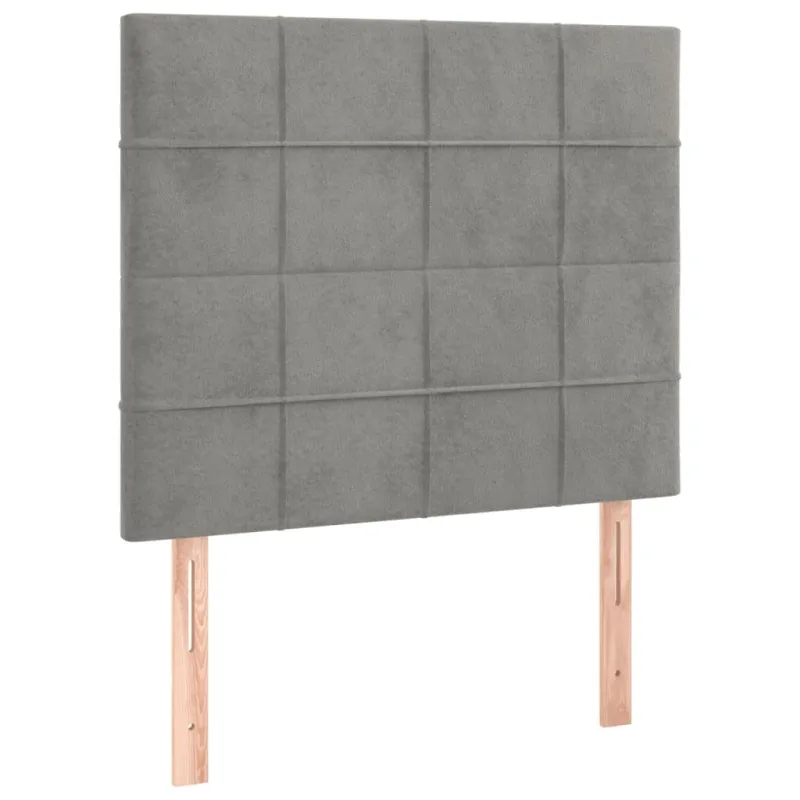 Galvūgalis su LED, šviesiai pilkas, 90x5x118/128cm, aksomas