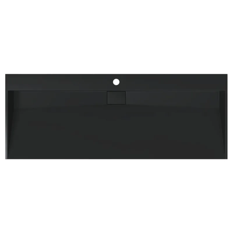 Praustuvas, 120x46x11cm, juodas, mineralinis mišinys/marmuras