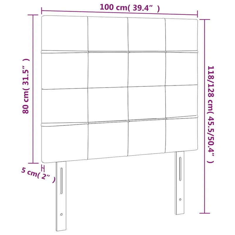 Galvūgalis su LED, tamsiai mėlynas, 100x5x118/128cm, aksomas