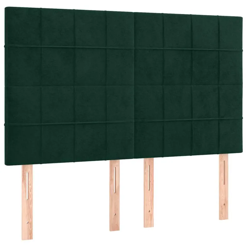 Galvūgalis su LED, tamsiai žalias, 144x5x118/128cm, aksomas