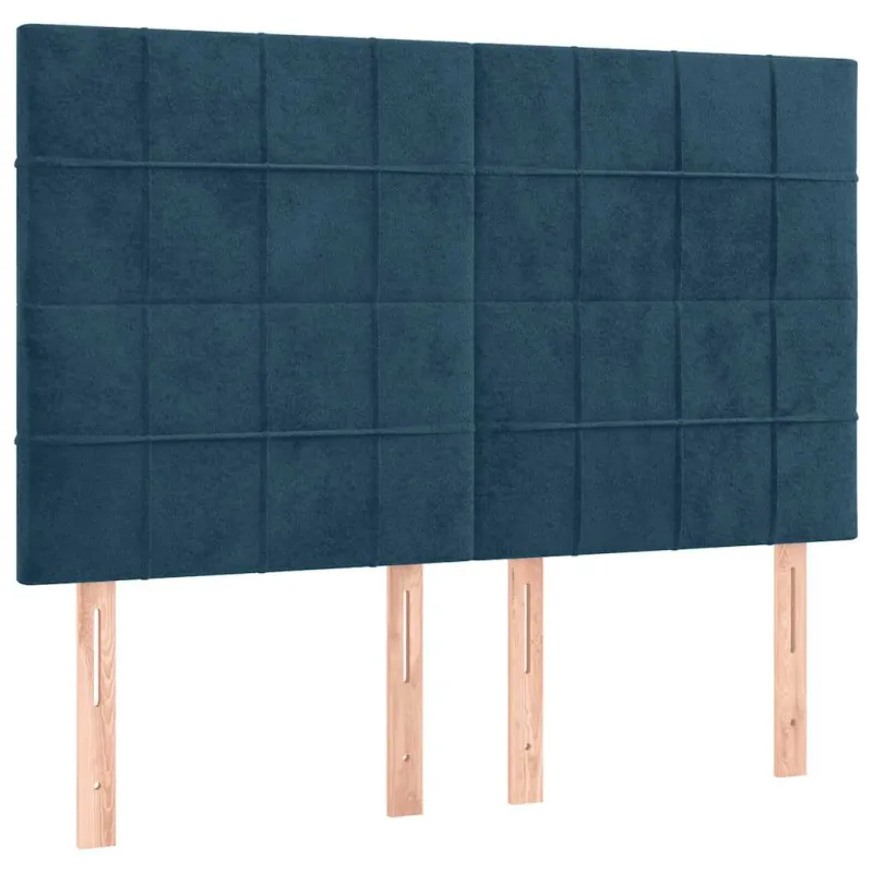 Galvūgalis su LED, tamsiai mėlynas, 144x5x118/128cm, aksomas