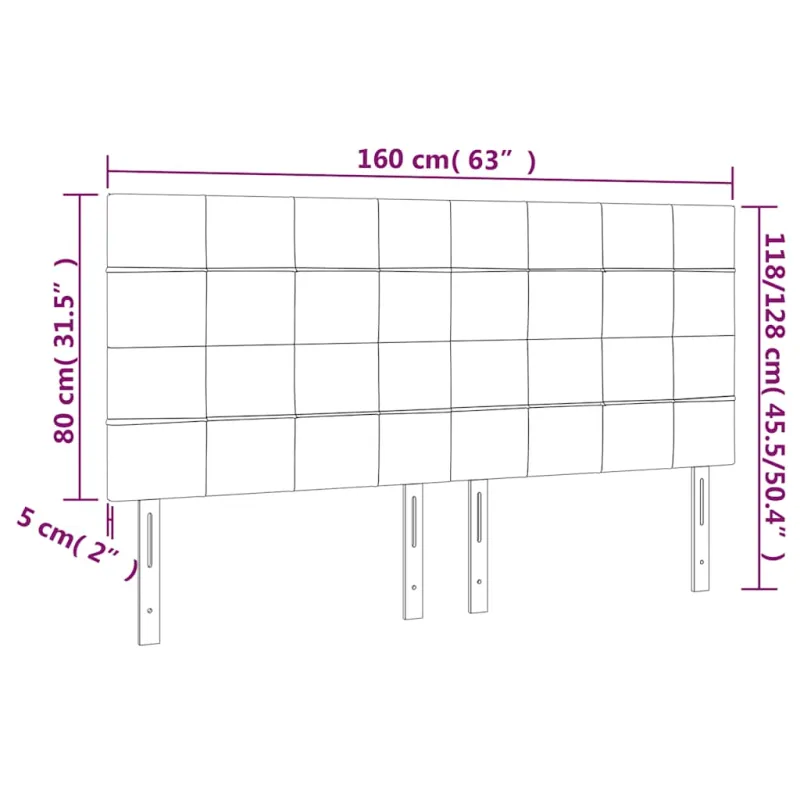 Galvūgalis su LED, tamsiai žalias, 160x5x118/128cm, aksomas