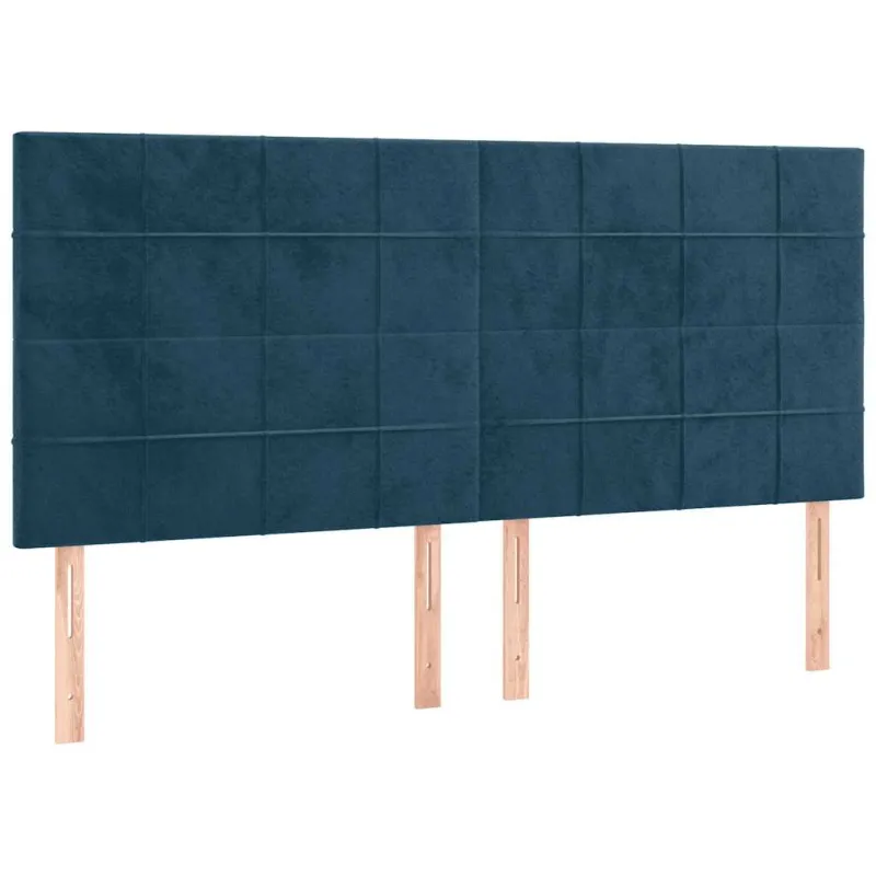 Galvūgalis su LED, tamsiai mėlynas, 160x5x118/128cm, aksomas
