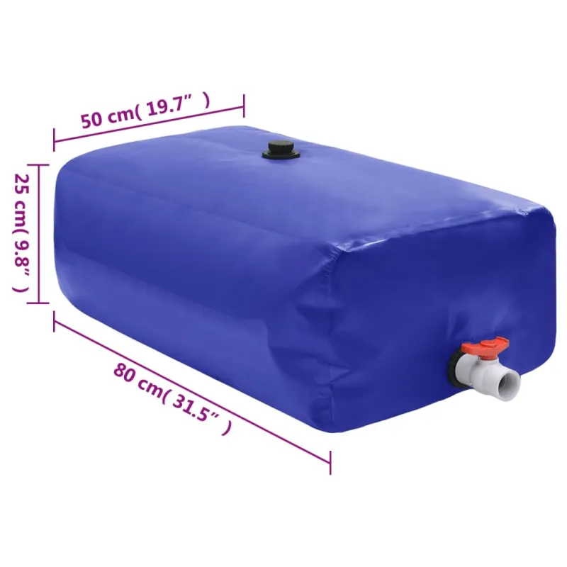 Vandens talpa su čiaupu, sulankstoma, 100l, PVC