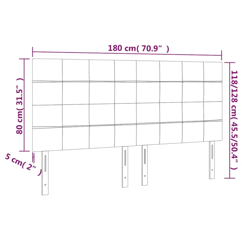 Galvūgalis su LED, tamsiai žalias, 180x5x118/128cm, aksomas