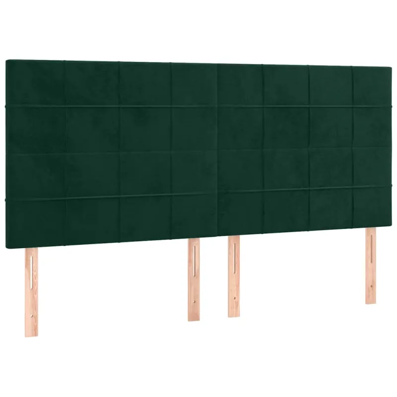 Galvūgalis su LED, tamsiai žalias, 200x5x118/128cm, aksomas