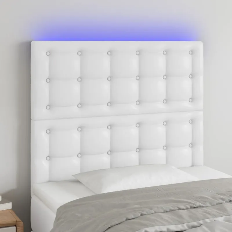 Galvūgalis su LED, baltos spalvos, 80x5x118/128 cm