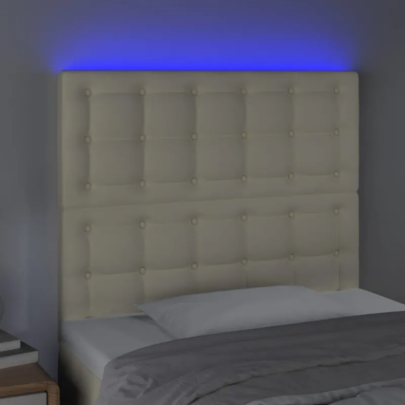 Galvūgalis su LED, kreminės spalvos, 80x5x118/128 cm
