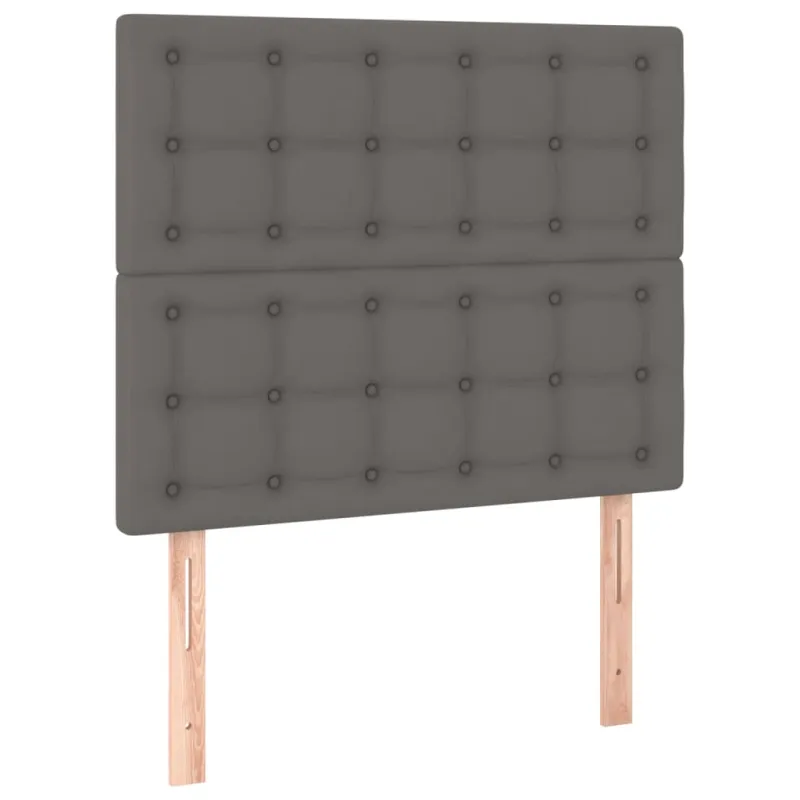 Galvūgalis su LED, pilkas, 80x5x118/128cm, dirbtinė oda