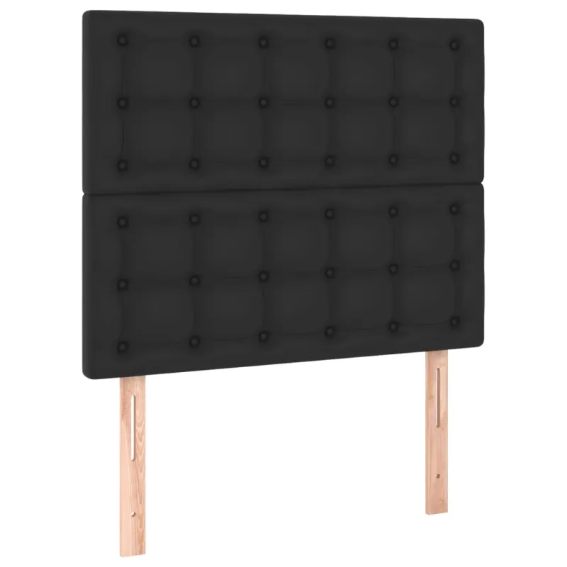 Galvūgalis su LED, juodos spalvos, 90x5x118/128cm, dirbtinė oda