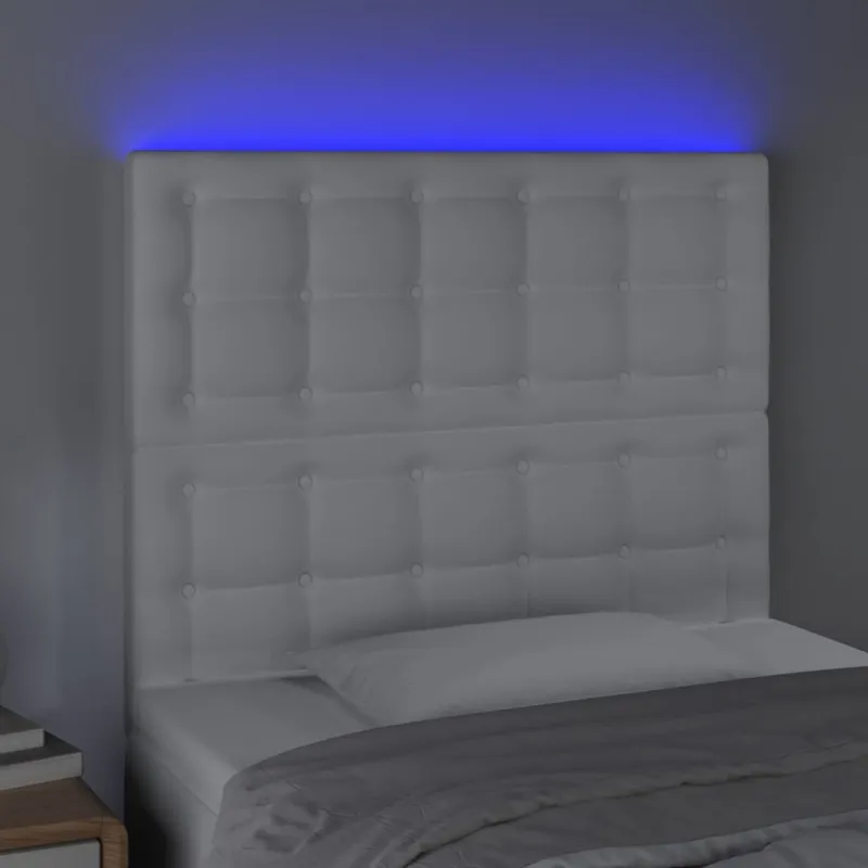 Galvūgalis su LED, baltos spalvos, 90x5x118/128 cm