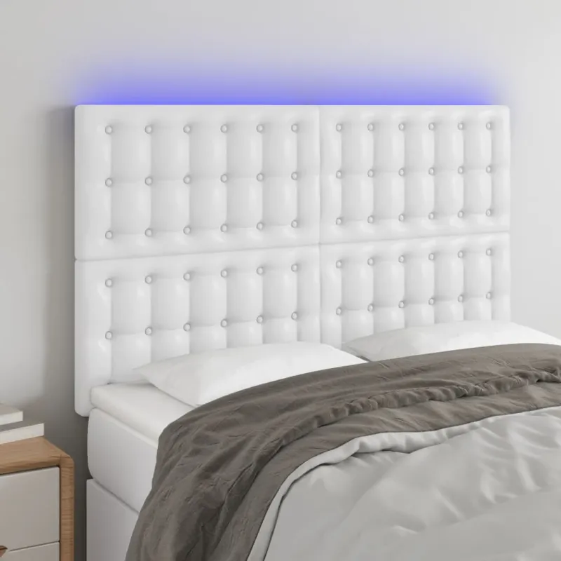 Galvūgalis su LED, baltos spalvos, 144x5x118/128 cm