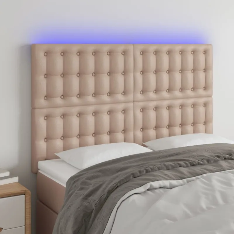 Galvūgalis su LED, kapučino spalvos, 144x5x118/128cm