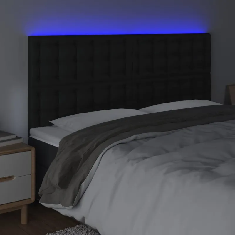 Galvūgalis su LED, juodos spalvos, 200x5x118/128 cm