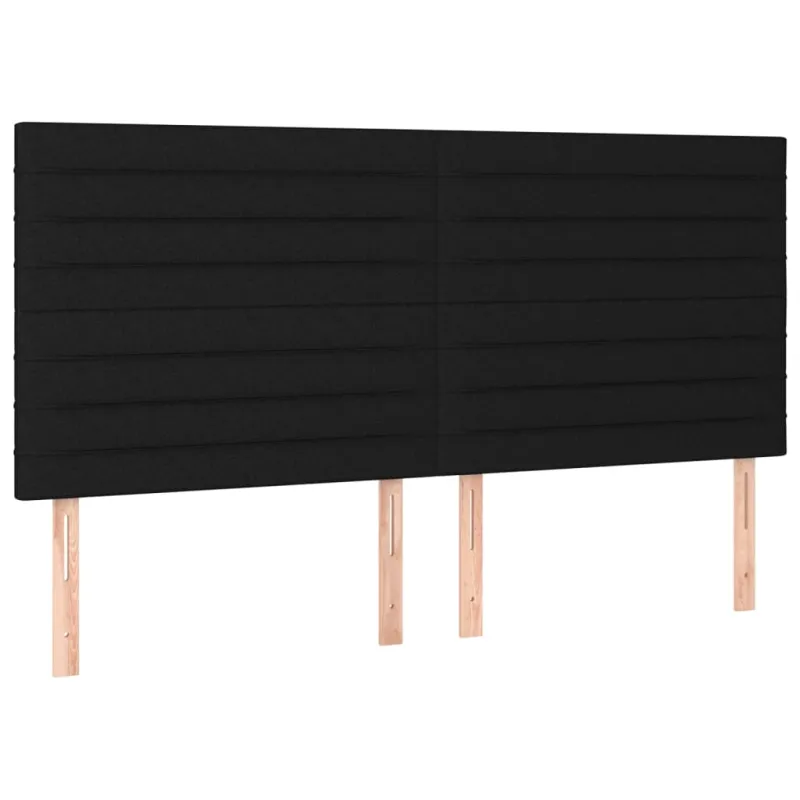 Galvūgalis su LED, juodos spalvos, 160x5x118/128cm, audinys