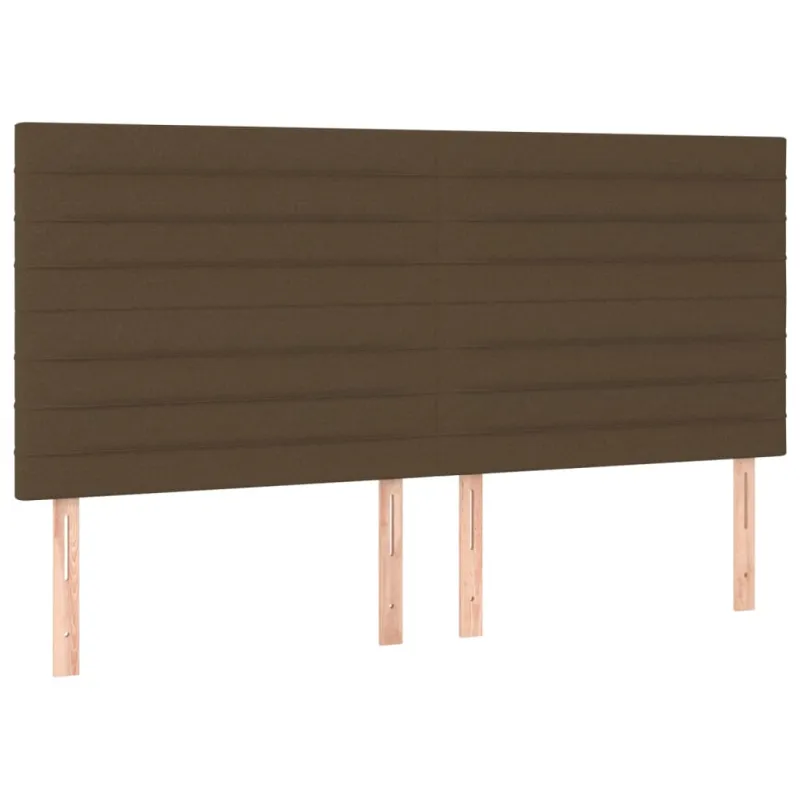 Galvūgalis su LED, tamsiai rudos, 200x5x118/128cm, audinys