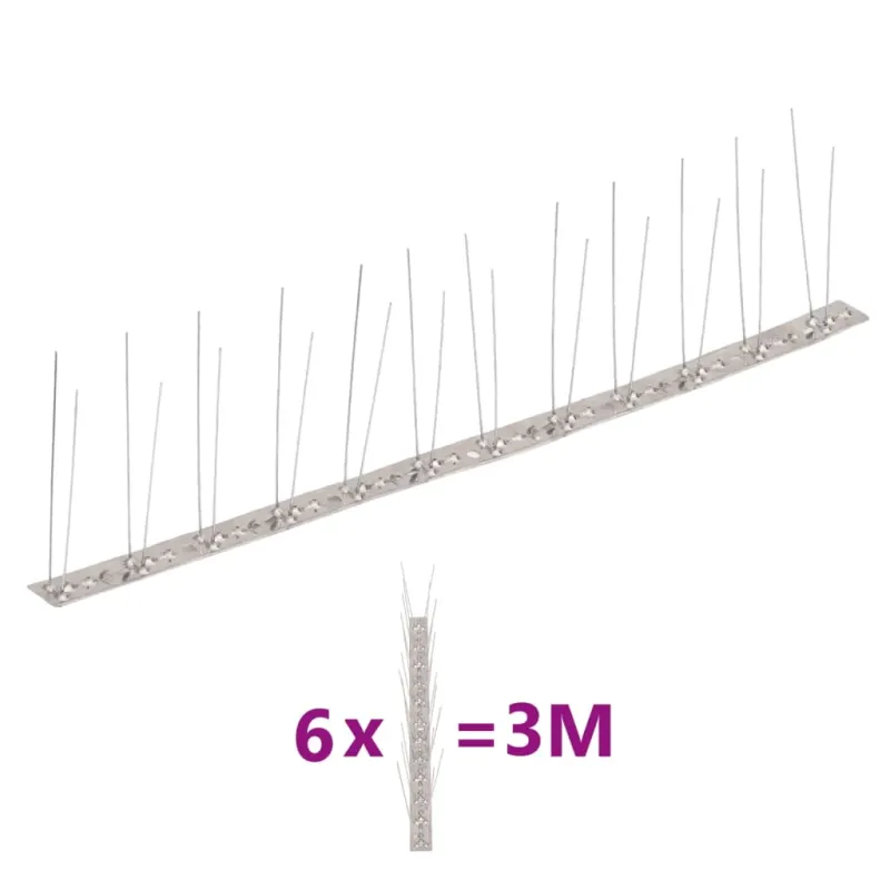 Smaigų rinkinys nuo paukščių ir balandžių, 6 vnt., 2 eilės, 3m