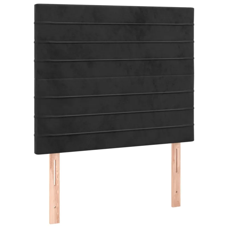 Galvūgalis su LED, juodos spalvos, 90x5x118/128cm, aksomas