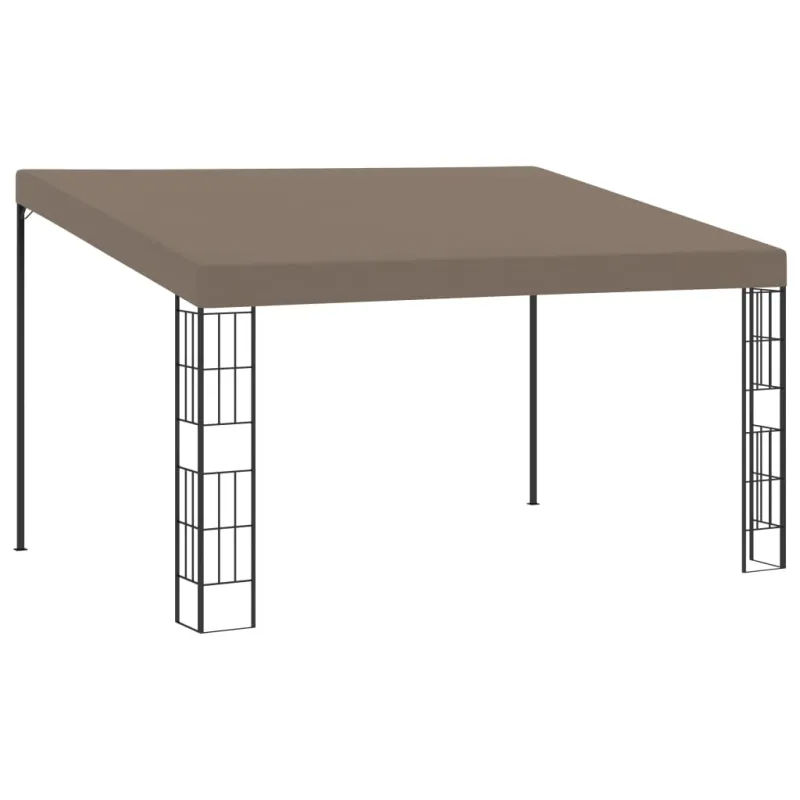 Prie sienos montuojama pavėsinė, taupe spalvos, 4x3m, audinys