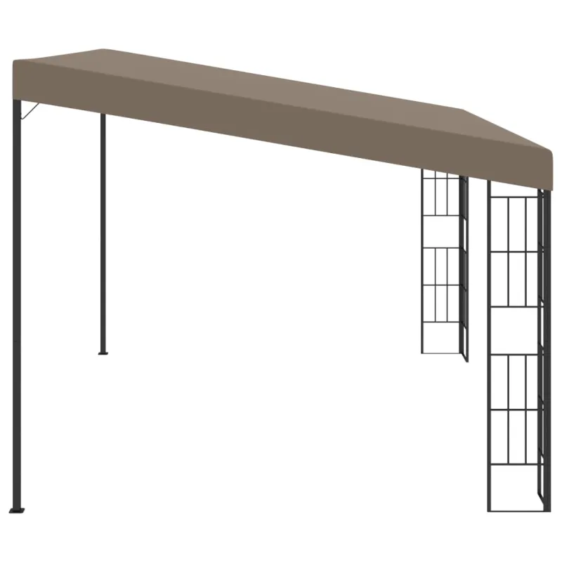 Prie sienos montuojama pavėsinė, taupe spalvos, 4x3m, audinys