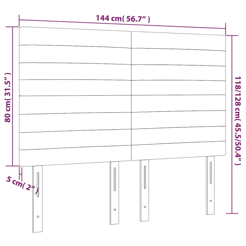 Galvūgalis su LED, tamsiai žalias, 144x5x118/128cm, aksomas