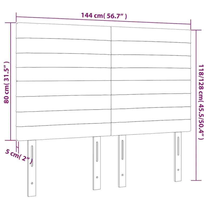Galvūgalis su LED, tamsiai mėlynas, 144x5x118/128cm, aksomas