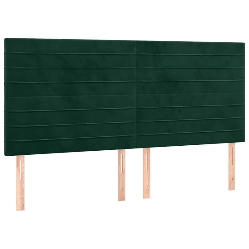 Galvūgalis su LED, tamsiai žalias, 160x5x118/128cm, aksomas