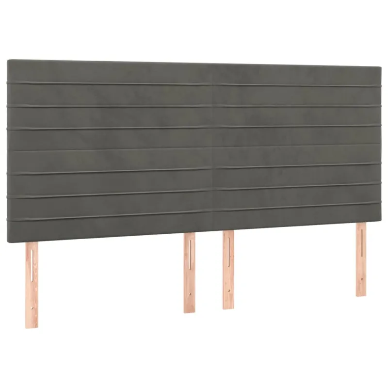Galvūgalis su LED, tamsiai pilkas, 200x5x118/128cm, aksomas