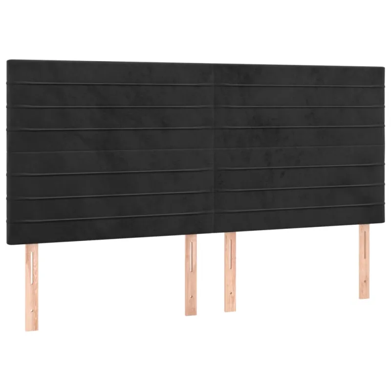 Galvūgalis su LED, juodos spalvos, 200x5x118/128cm, aksomas