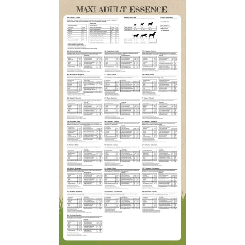 Sausas maistas šunims, Maxi Adult Essence Beef & Chicken, 15kg
