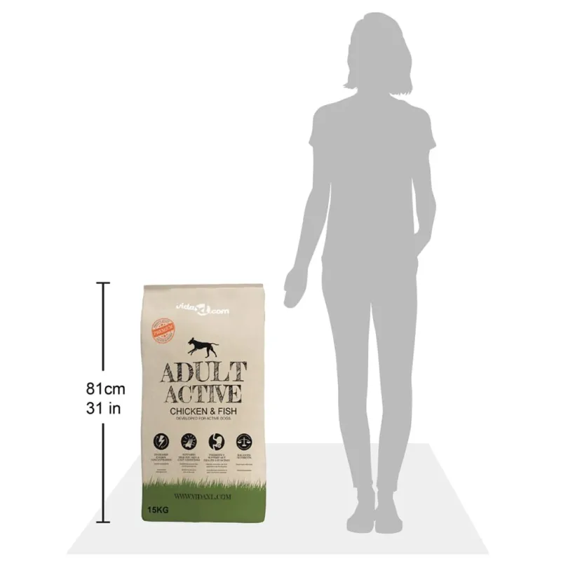 Sausas maistas šunims, Adult Active Chicken & Fish, 15kg