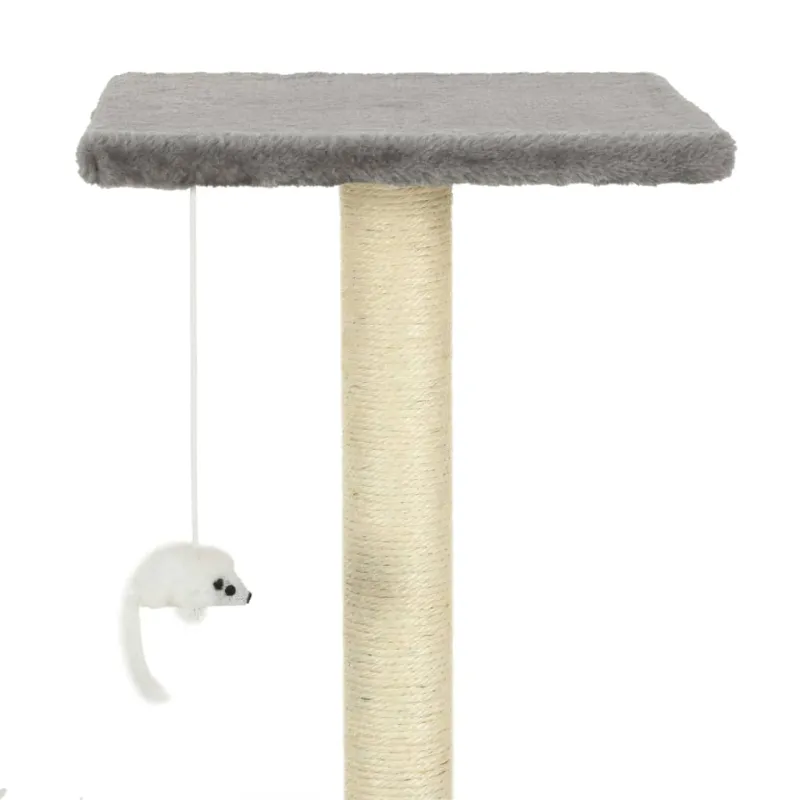 Draskyklė katėms su stovu iš sizalio, 95cm, pilka