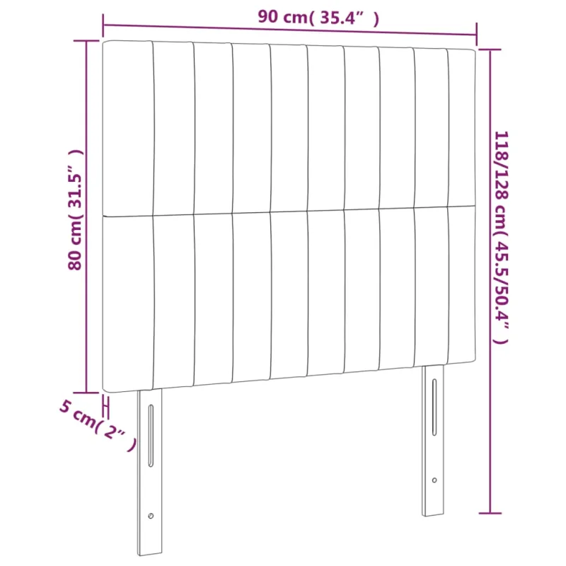 Galvūgalis su LED, tamsiai rudos spalvos, 90x5x118/128cm