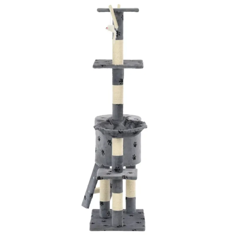 Draskyklė katėms su stovais iš sizalio, 138cm, pilkos sp. pėd.