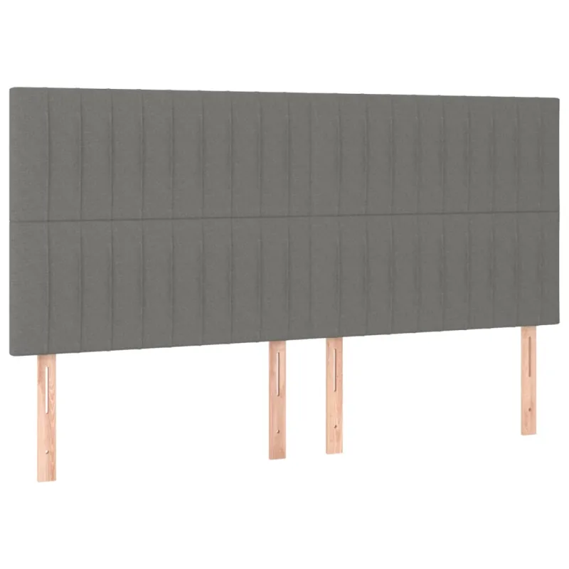 Galvūgalis su LED, tamsiai pilkas, 200x5x118/128cm, audinys