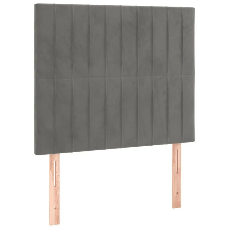 Galvūgalis su LED, šviesiai pilkas, 90x5x118/128cm, aksomas