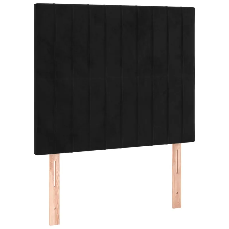 Galvūgalis su LED, juodos spalvos, 90x5x118/128cm, aksomas