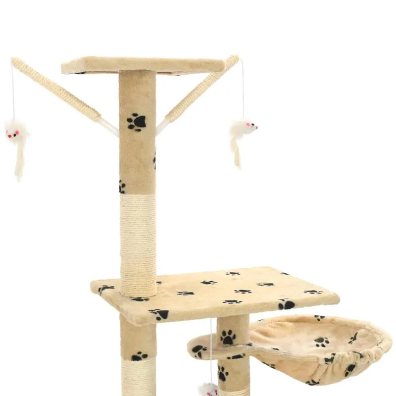Draskyklė katėms su stovu, 230-250cm, smėlio spalvos