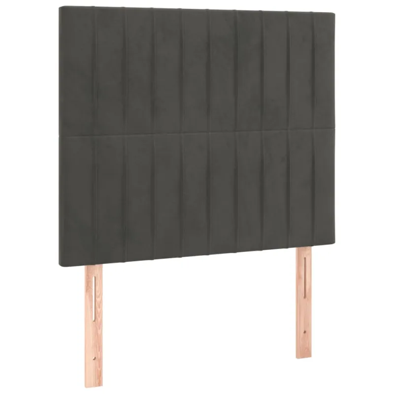 Galvūgalis su LED, tamsiai pilkas, 100x5x118/128cm, aksomas