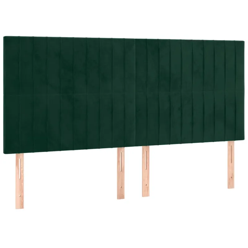 Galvūgalis su LED, tamsiai žalias, 160x5x118/128cm, aksomas