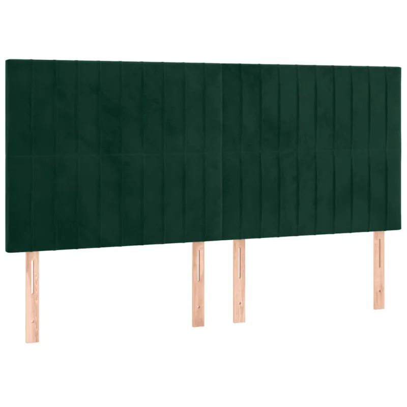 Galvūgalis su LED, tamsiai žalias, 180x5x118/128cm, aksomas