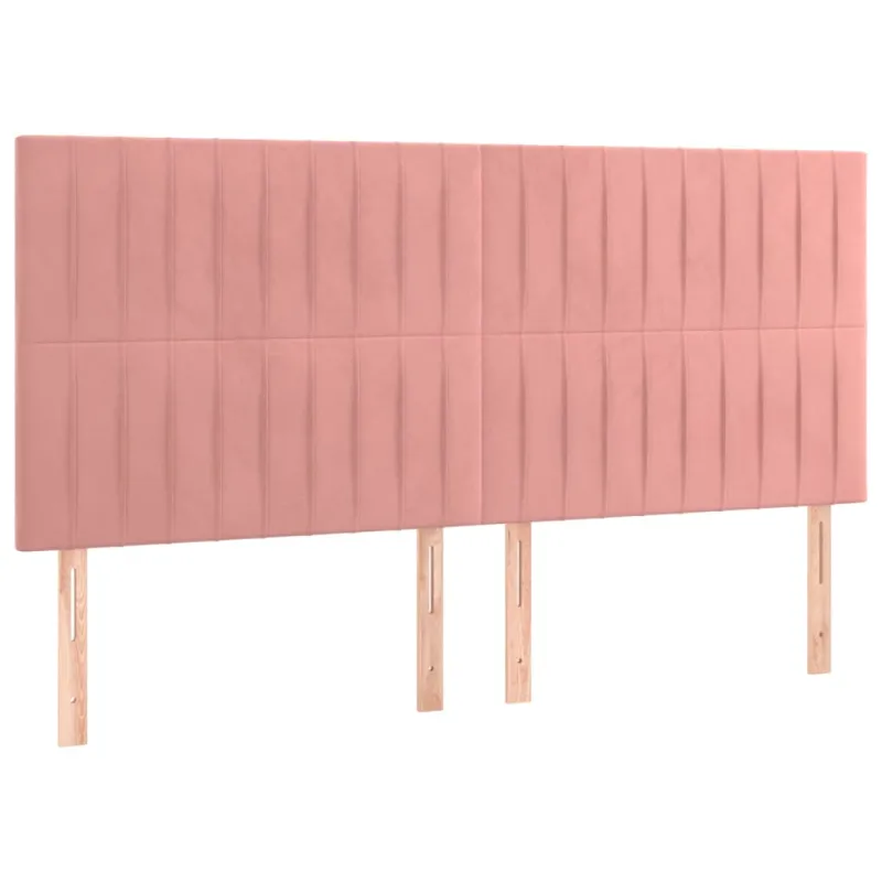 Galvūgalis su LED, rožinės spalvos, 180x5x118/128cm, aksomas