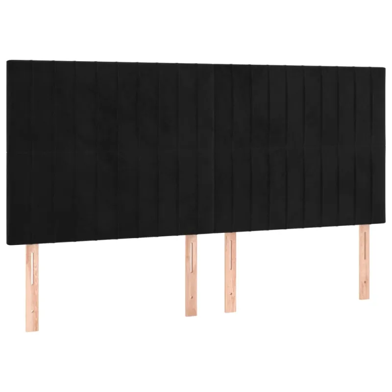 Galvūgalis su LED, juodos spalvos, 200x5x118/128cm, aksomas